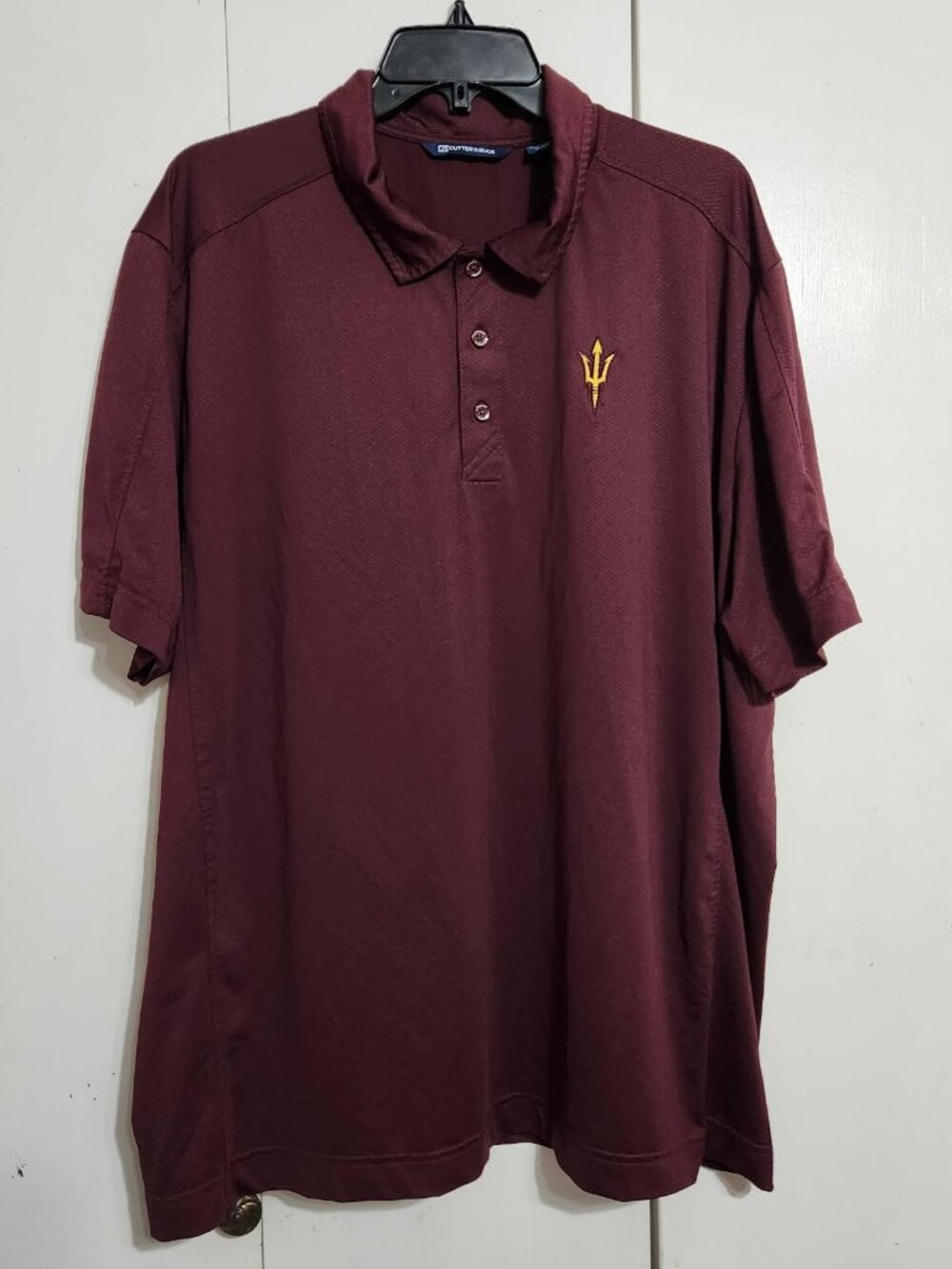 Cutter & Buck Arizona State Sun Devils Polo Shirt Mens XXL Maroon Pitchfork Golf
